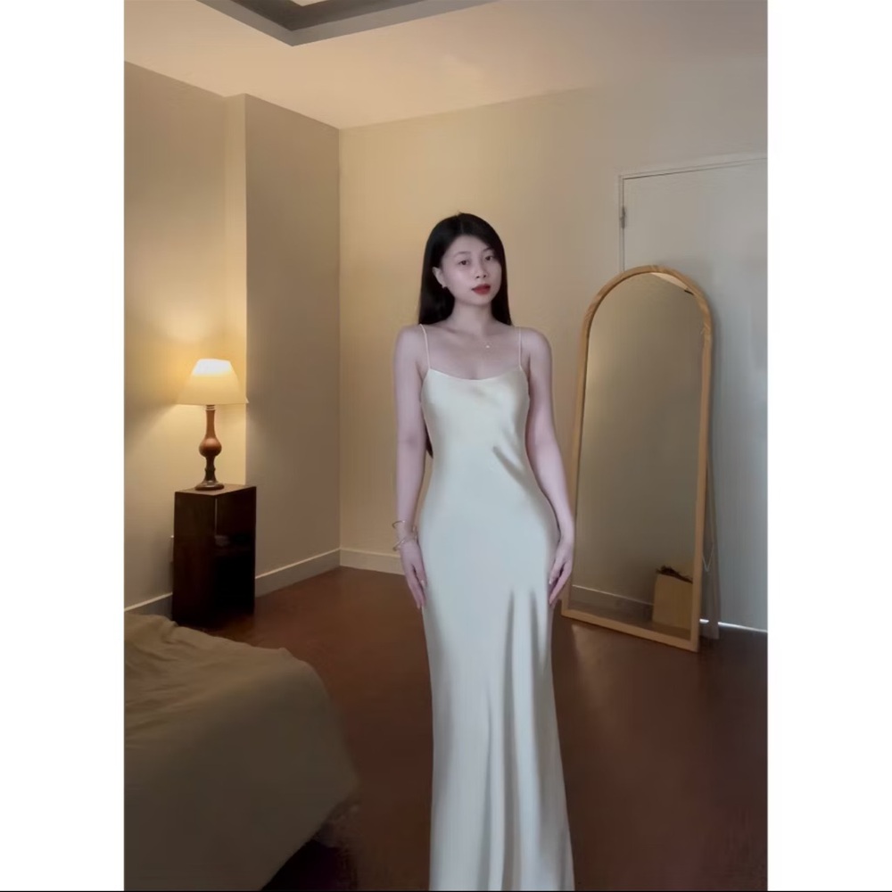 Elegant Cream Slip Dress